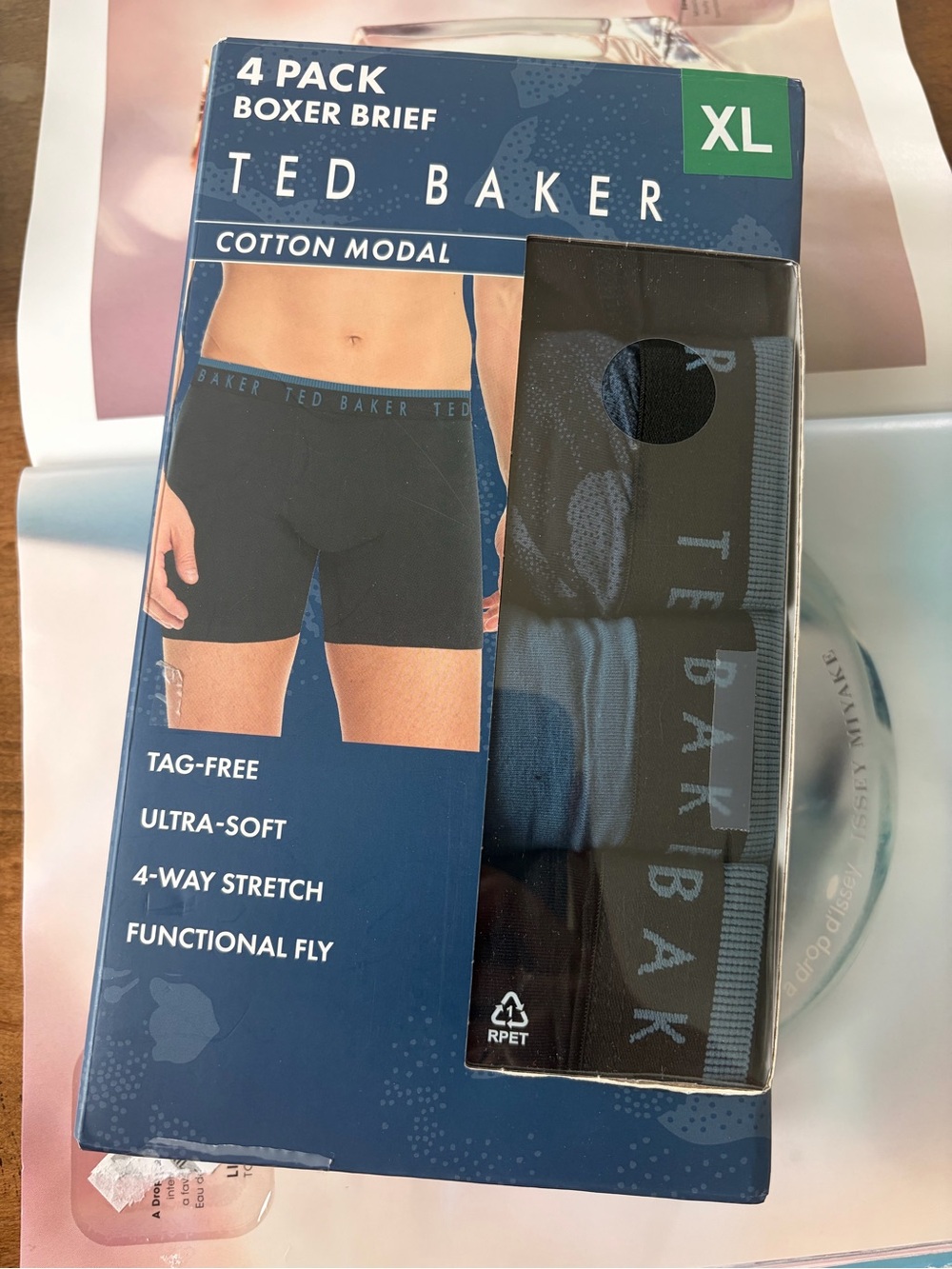Ted Baker Black Boxer Briefs with Branded Waistband - 4 Pack (XL) new ! Last one